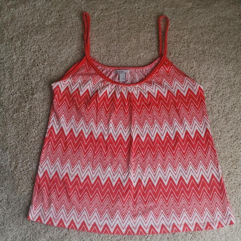 Old Navy Women's Fun Print Pink Tank Top